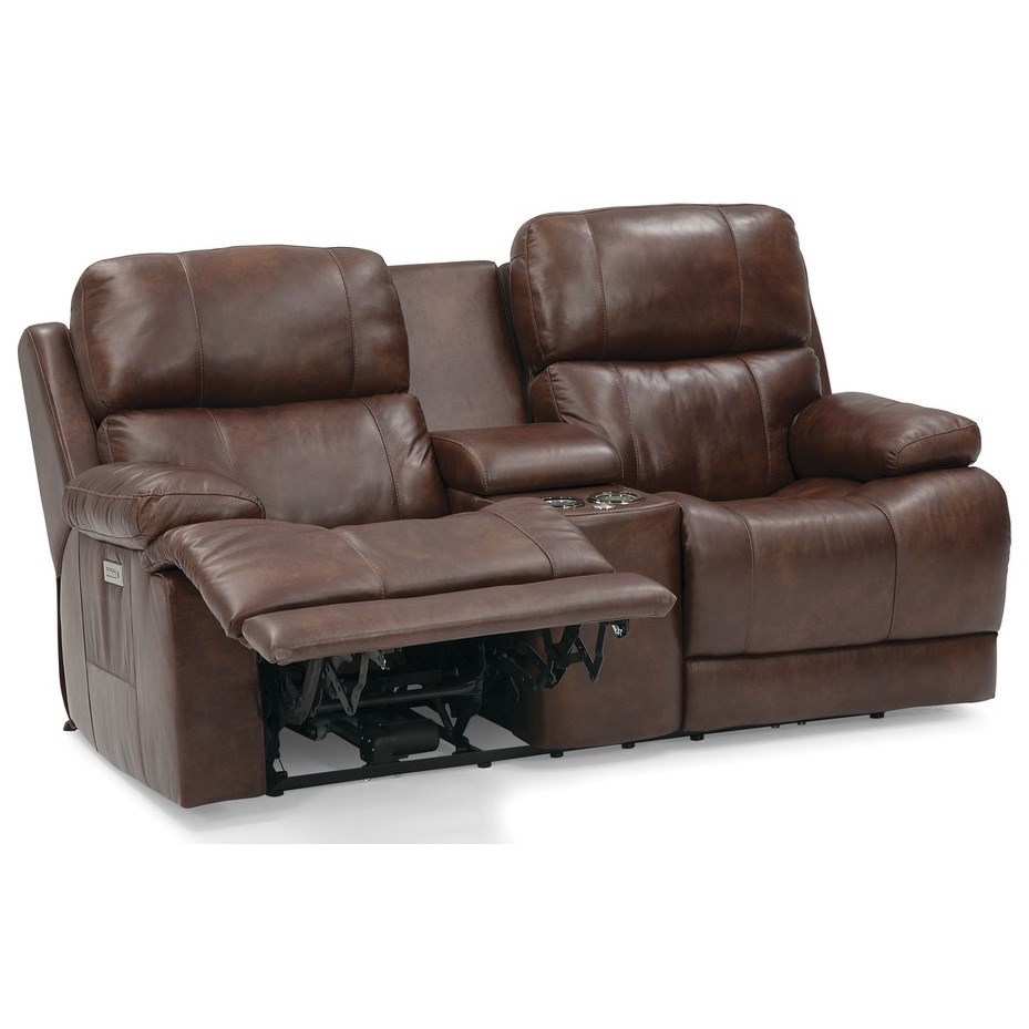 Palliser Kenaston Power Reclining Console Loveseat Howell Furniture